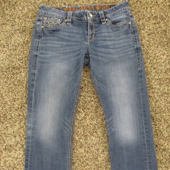 Rock Revival Jeans Women's 30 Vivian Easy Straight Stretch Denim - Picture 3 of 10